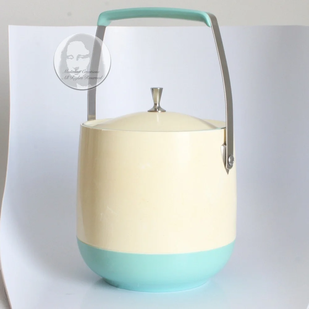 Mid Century Modern Ice Bucket Barware MCM Space Age Vintage 70s Home Decor